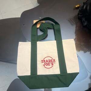Trader Joe's Green Mini Canvas Reusable Tote Bag